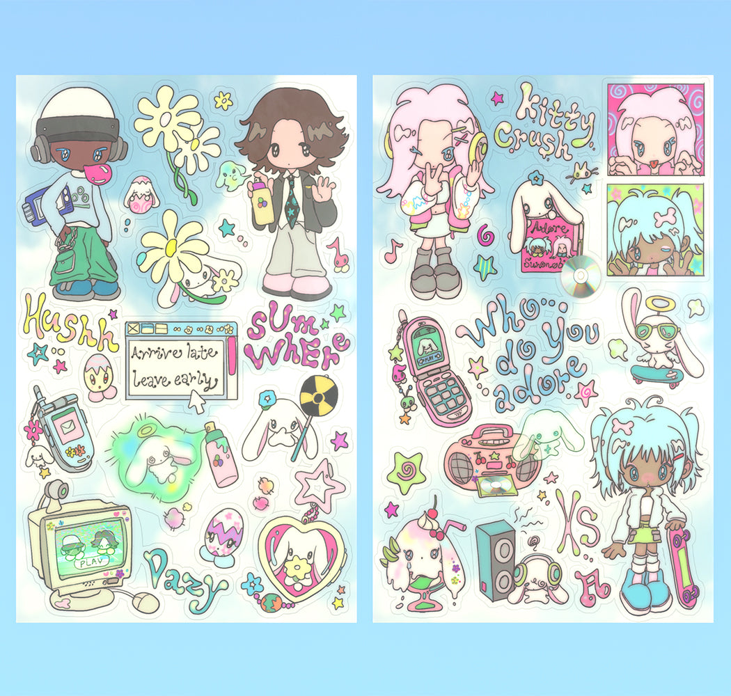 adore sticker sheet 2-pack