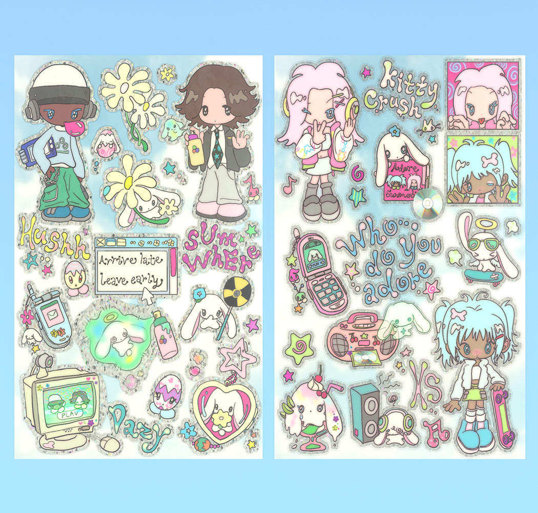 adore sticker sheet 2-pack