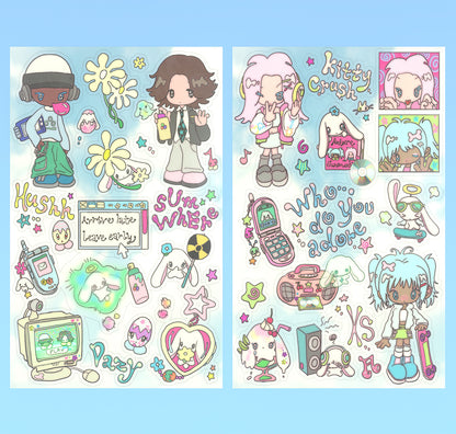 adore sticker sheet 2-pack