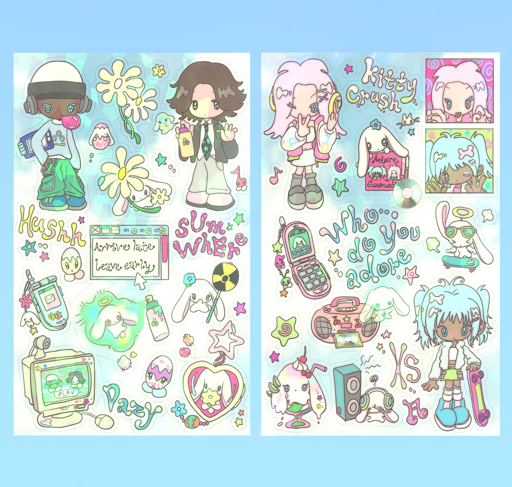 adore sticker sheet 2-pack