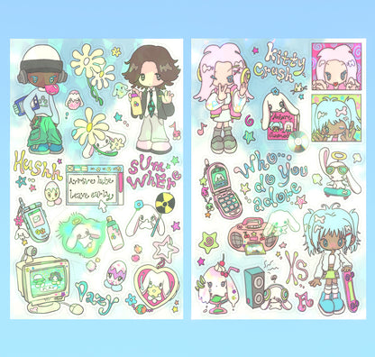 adore sticker sheet 2-pack